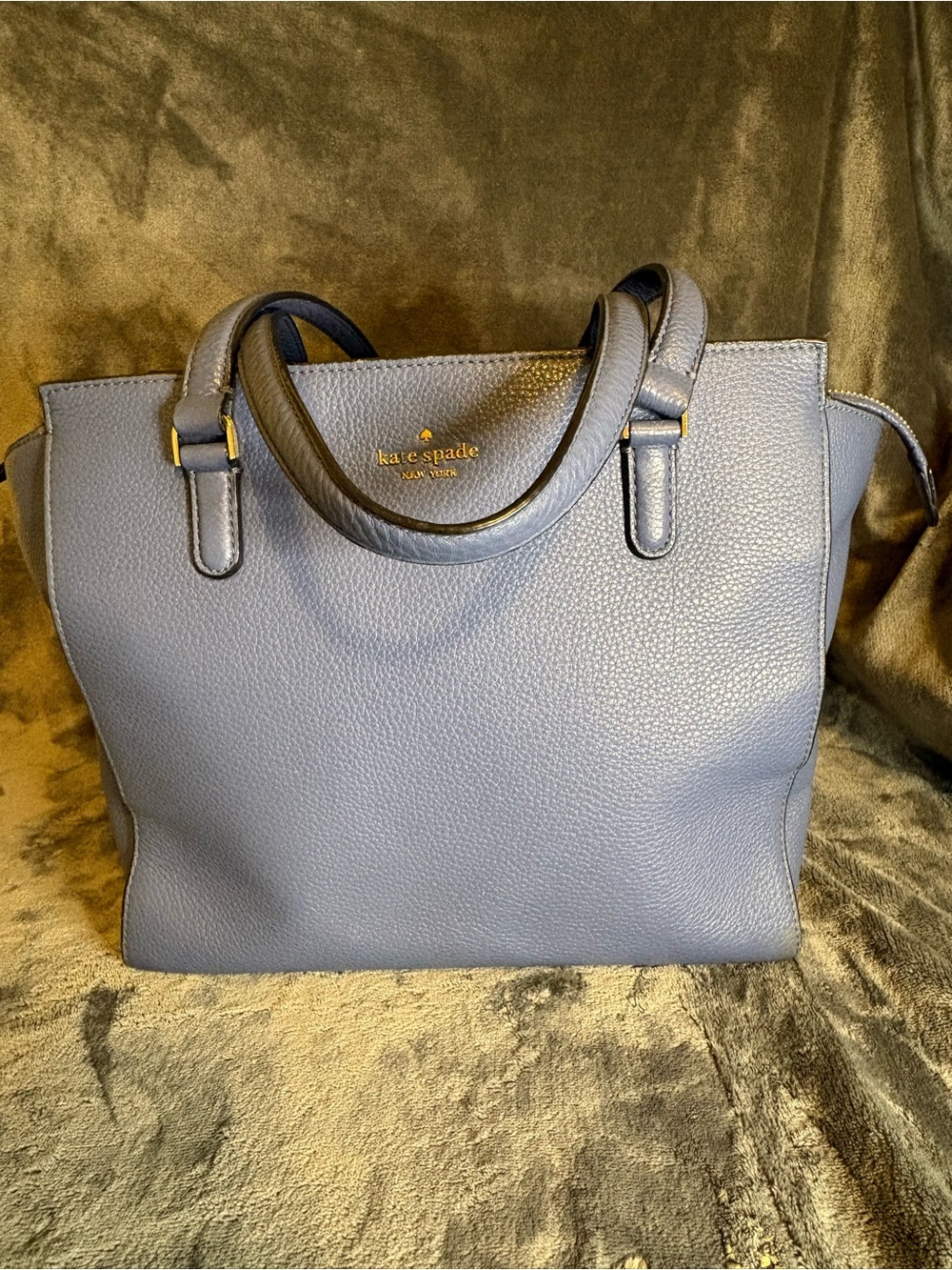 Kate Spade Navy Blue  Leather Tote - Picture 2 of 12